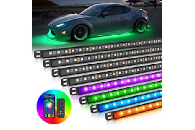 MICTUNING N8 N3 RGB LED Strips RGBW Underglow Under Car Neon Light Tube Exterior
