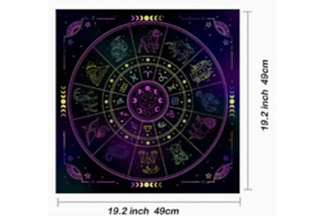 Tarots Tablecloth, 12 Constellations Divination Altar Cloth Board Game, Fortune