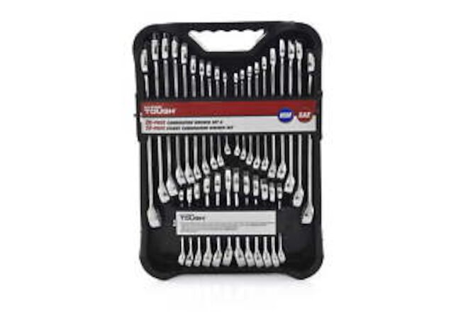 Hyper Tough 32-Piece Combination Wrench Set, Metric & SAE