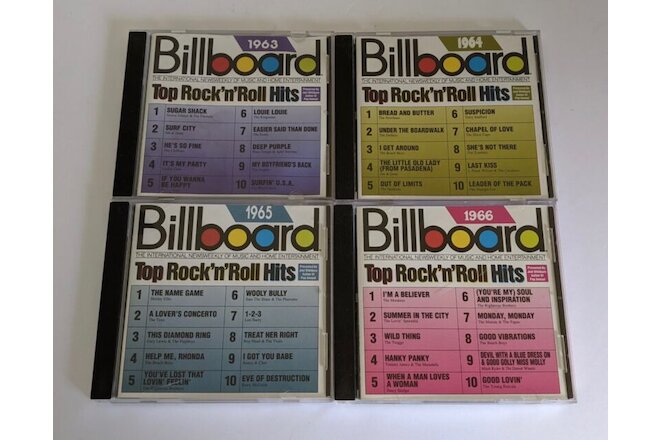 Billboard Top Rock N Roll Hits 1963-1966 4 Cd Lot Rhino