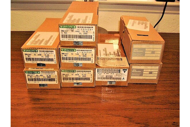 Lot of 16,000  Vintage Precision Metal Film Resistors in Boxes 8 Types