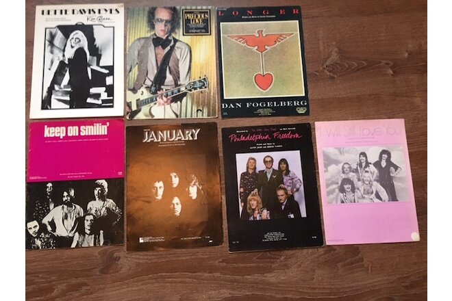 Sheet Music: (Lot of 7)  Rock  Elton, Carnes, Fogelberg, Welch and more  the 70s