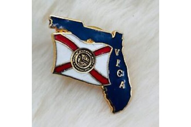 Vtg Florida VICA Vocational Club Skill Olympics Trading Pin w/ State Flag
