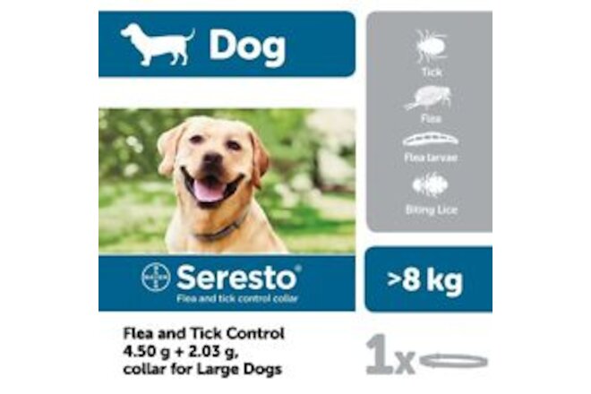 Seresto Flea and Tick Collar 8 Months Protection for Large Dogs - Diameter 70 cm