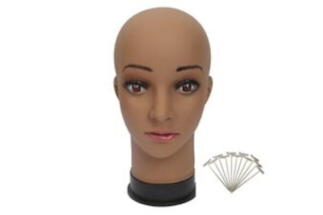 Bald Mannequin Head Brown Female Professional Cosmetology for Wig Making, Dis...