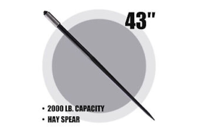 Quick Attach Skid Steer Bale Spear - 43in. Hay Bale Attachment