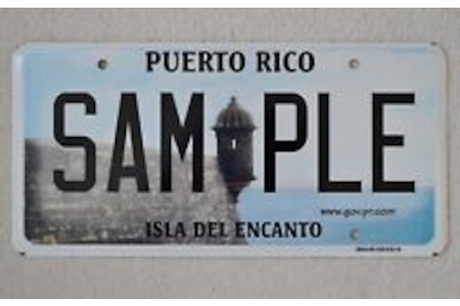 Puerto Rico Castle Graphic Prototype Sample License Plate