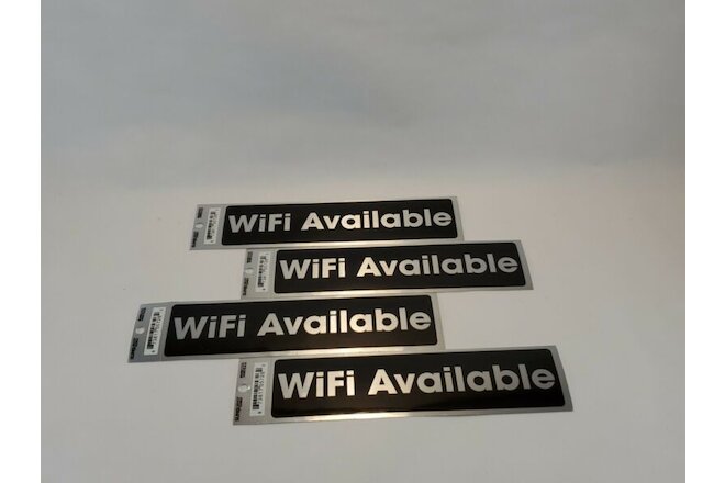 WiFi Available Sign Sticker Decal For Restaurants Businesses Office LOT OF 4