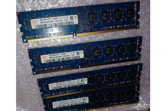Hynix 16GB (4 x 4GB) PC3-12800 DDR3 Desktop Memory HMT351U6CFR8C-PB RAM