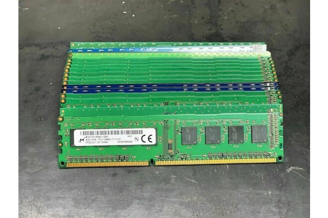 Lot of 20 - 4GB DDR3 PC3-12800U 1600MHz Desktop DIMM RAM Memory