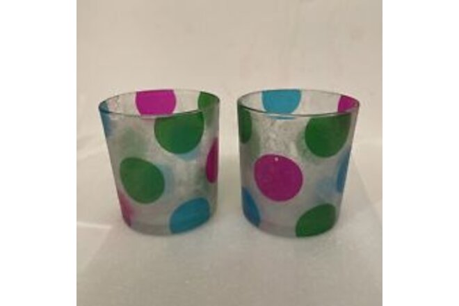 FROSTED GLASS VOTIVE/CANDLE HOLDER set of 2