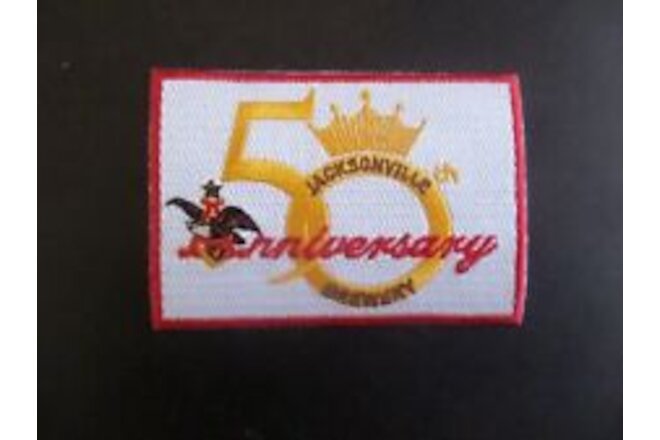 BUDWIESER 50 YEARS BEER EMBRODIERED IRON ON PATCH 2-5/8 X 3-3/4  "FREE TRACKING"
