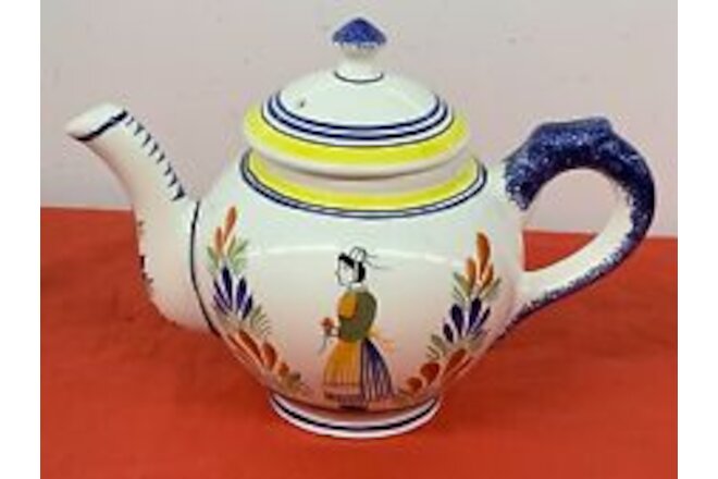 Henriot Quimper France  ---  Lady  ---  Teapot 6-Inch Tall