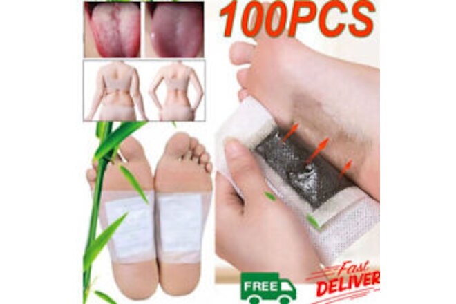 100PCS Detox Foot Patches Pads Body Toxins Deep Cleansing Anti-Swelling Natural