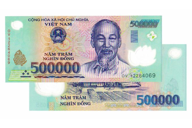 1,000,000 VIETNAM DONG (2x 500,000) BANK NOTE MILLION VIETNAMESE UNCIRCULATED