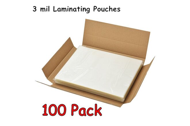 3 Mil Thermal Laminating Pouches 100 Pack 9" x 11.5" Letter Laminator Sheets