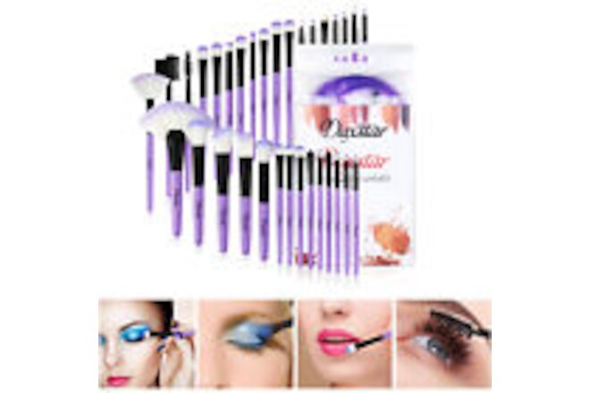 22/32Pcs Makeup Brush Cosmetic Eyeshadows Eyebrow Face Lip With Bag Woman Set US