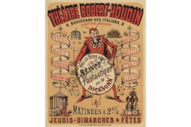 Theatre Robert Houdin Dicksonn vintage circus theatre ad  poster 12x16