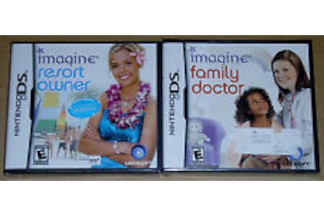 Nintendo DS Lot - Imagine Resort Owner (New) Imagine Family Doctor (New)