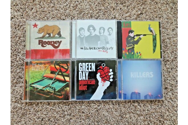Lot of 6 - 00s ALTERNATIVE PUNK EMO CDs - Green Day Fun. Rooney Killers AAR