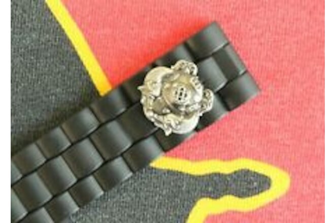 22MM MILITARY DIVER BLACK RUBBER HEAVY DUTY DEPLOYMENT WATCH BAND BUCKLE STRAP C