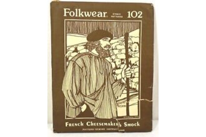 Vintage 1975 French Cheesemakers Smock Folkwear Ethnic Patterns 102 Uncut FF