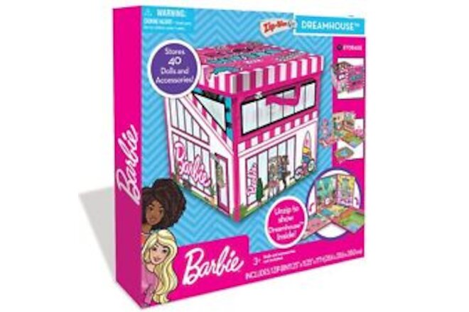 Barbie ZipBin 40 Doll Dream House Toy Box & Playmat Medium, Multicolor