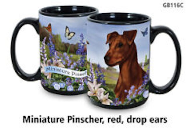 Garden Party Mug - Uncropped Red Miniature Pinscher