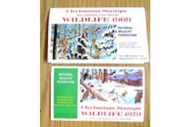 1969 & 1970 NATIONAL WILDLIFE FEDERATION Christmas Stamp Booklets~ Singer