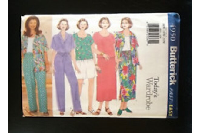 Butterick 4950 Sz 18W-20W Sewing Pattern UNCUT Pant Skirt Shorts Top Shirt EASY