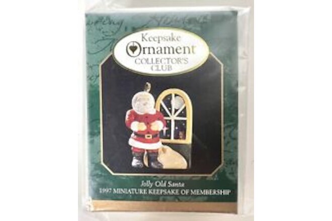 HALLMARK "Jolly Old Santa" Miniature Ornament 1997 Keepsake Of Membership NIB