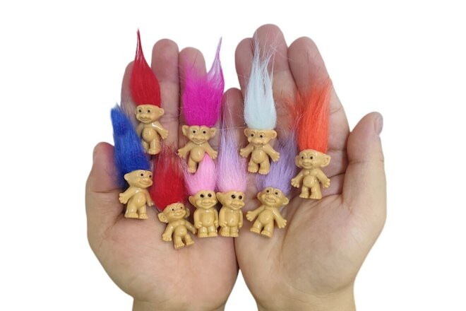 10PCS Mini Good Luck Troll Dolls  PVC Vintage Action Figures Cute Little Guys...