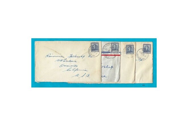 Four New Zealand covers with Scott #228C - 1940's