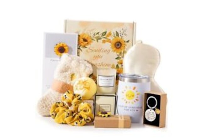 Sunflower Gifts for Women,Sending Sunshine Get Well Soon Gifts Basket Care