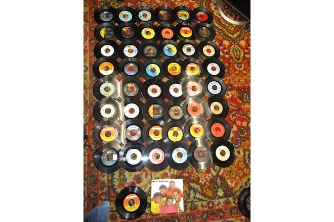 Lot of 50 45 RPM 7” Vinyl Records, For Crafts, Wall Art & Parties. FREE Shipping