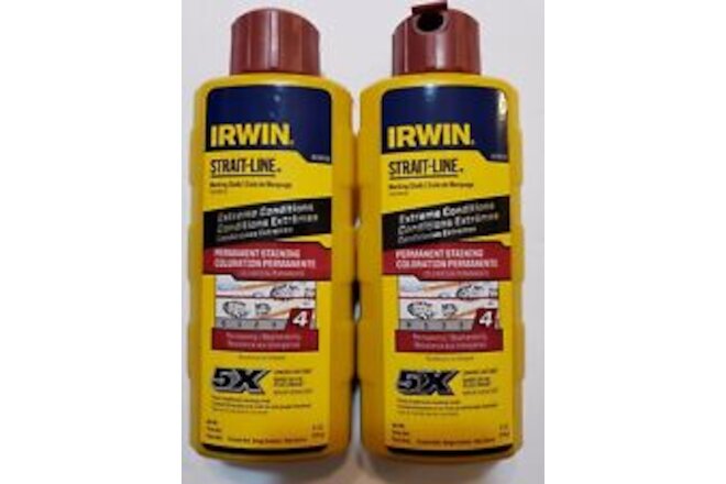 2 Irwin Straight-Line Marking chalk 2-6oz.bottles.of Extreme Conditions.New!