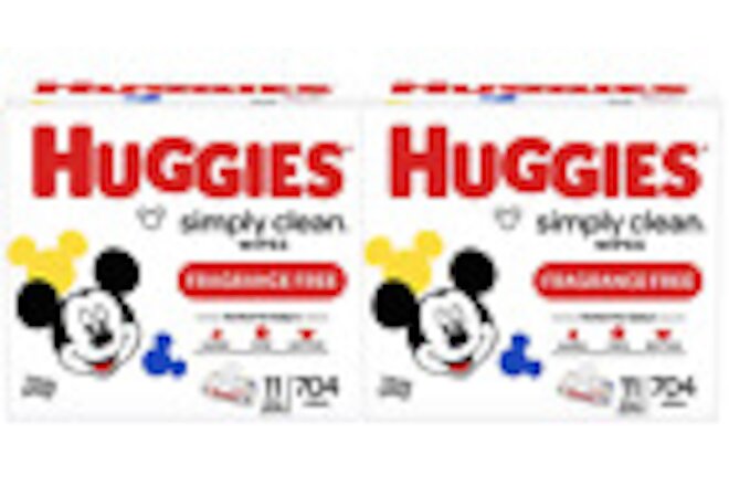 22 Flip-Top Packs (1408 Wipes Total) - Huggies Simply Clean Unscented Baby Wipes