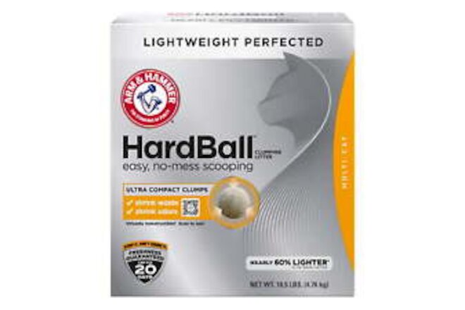 Hardball Lightweight Cat Litter, Clumping, No-Mess Scooping, Multi-Cat, 10.5lb