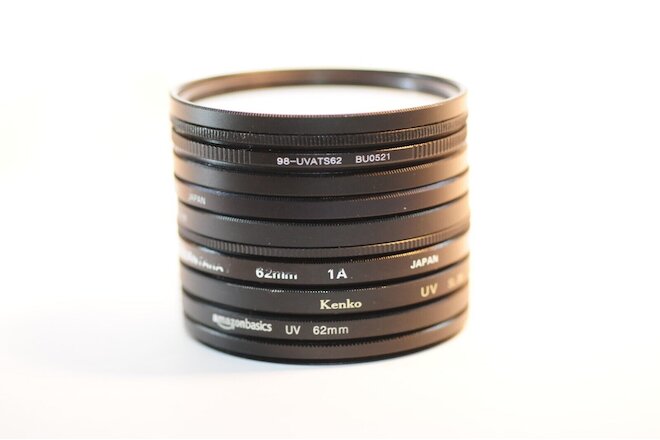 Lot of 9 NINE 62mm Digital UV Pol Sky filters for Canon Nikon Sony Sigma lens