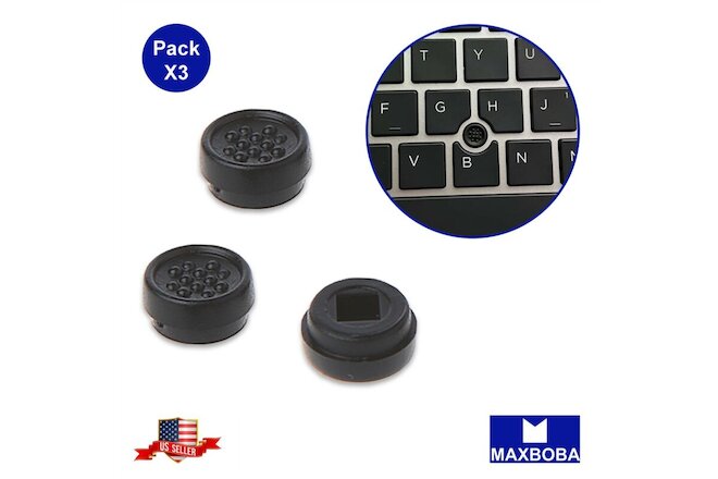 3 Pack Trackpoint Rubber Mouse Pointer Black cap For Dell Laptop 2.8*2.8mm