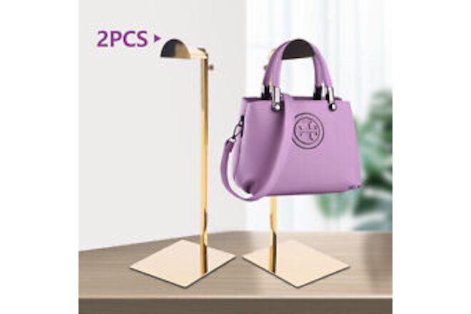 2PCS Metal Handbag Hanger Bag Store Display Rack Adjustable Purse Stand Holder