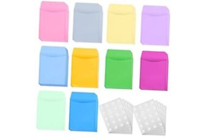 100 Pieces Library Card Envelope Colorful Small Packet Envelope Assorted Colors