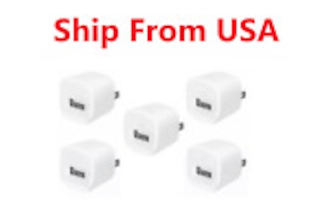 5x White 1A USB Power Adapter AC Home Wall Charger US Plug FOR iPhone Ipod