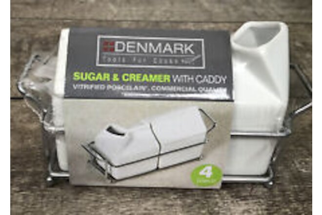Denmark Tools For Cooks Sugar & Creamer Caddy Vitrified Porcelain Sealed