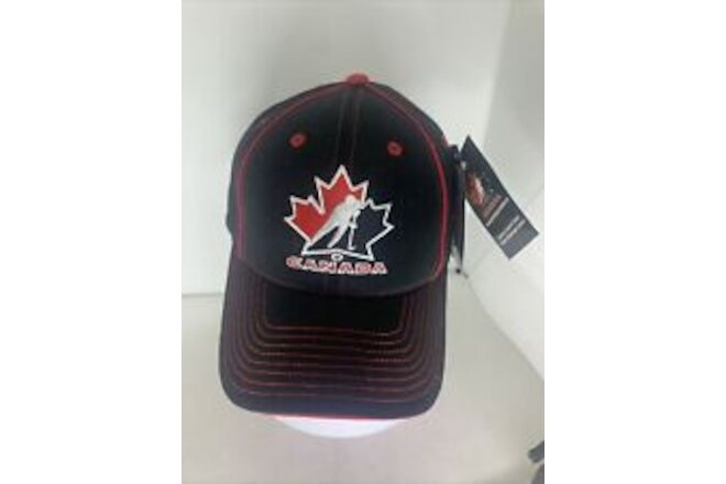 Canada Hockey All Guts No Glory Black Red Hat NWT