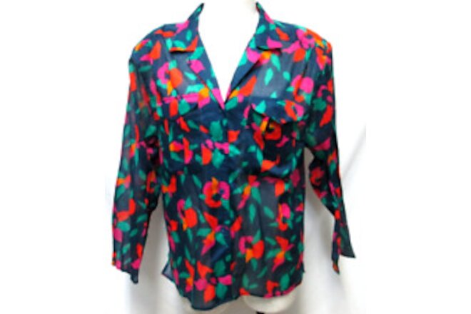 Liz Claiborne Vintage Cotton button down top blouse 1990's NEW NWT Size Sz 14