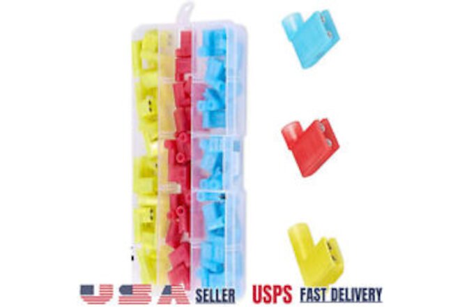 180PCS Nylon Flag Spade Terminals Insulated Quick Disconnect Connector 22-10AWG