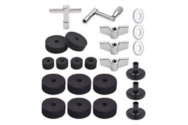 23pcs Cymbal Replacement Accessories Drum Parts with Cymbal Stand Felts M7E9