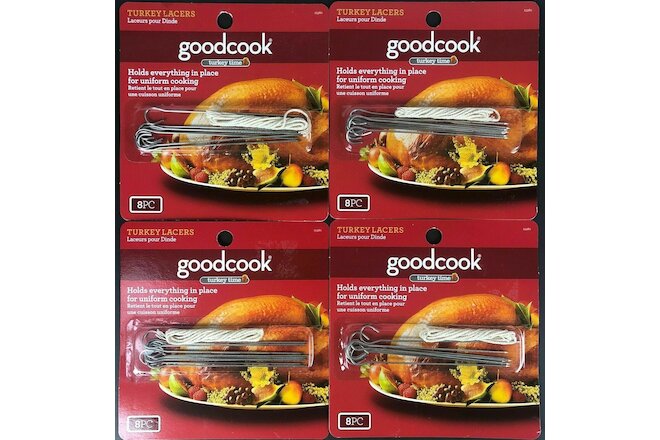 Goodcook  Stainless Steel Poultry Turkey Lacer Lacing Twine Cooking Lot of 4=32