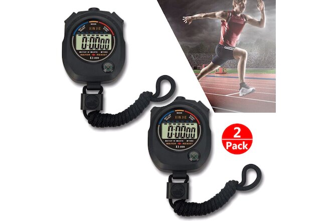 Digital LCD Alarm Date Time Counter Stopwatch Sport Timer Electronic Chronograph